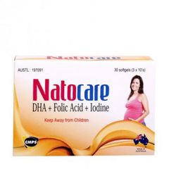 Thực phẩm bảo vệ sức khỏe bổ sung dưỡng chất cho phụ nữ mang thai Natocare (Hộp 3 vỉ x 10 viên)