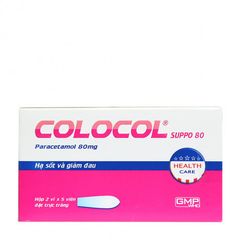 Thuốc hạ sốt, giảm đau cho trẻ từ 1 đến 4 tháng tuổi Colocol Suppo 80 (2 vỉ x 5 viên/hộp)