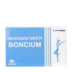 Thuốc phòng và điều trị tình trạng thiếu calci và vitamin D3 Boncium (3 vỉ x 10 viên/hộp)
