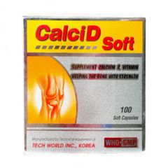 Thuốc cung cấp calci và vitamin giúp xương chắc khỏe CalciD Soft (10 vỉ x 10 viên/hộp)