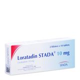 Thuốc làm giảm các triệu chứng của viêm mũi dị ứng và mề đay mãn tính Loratadin Stada (10mg)