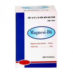 Thuốc điều trị các trường hợp thiếu magnesi như có thai, nghiện rượu, suy dinh dưỡng Magnesi-B6 (Hộp 10 vỉ x 10 viên)