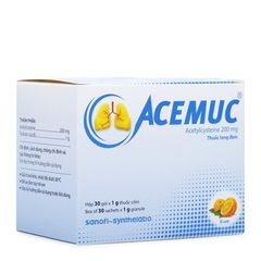 Thuốc cốm điều trị các rối loạn tiết dịch đường hô hấp vị cam Acemuc (200mg)