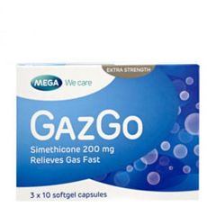 Thuốc điều trị đầy hơi, trướng bụng, khó tiêu GazGo 200mg (3 vỉ x 10 viên/hộp)