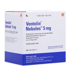 Ventolin Nebules 5mg (6 vỉ x 5 ống 2.5ml/hộp)