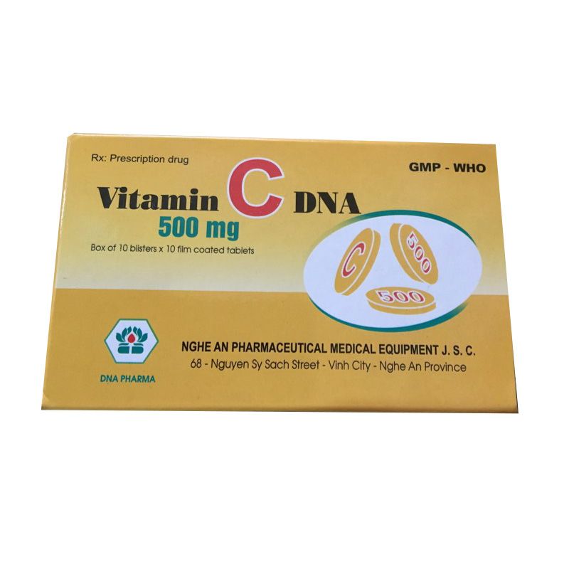 Vitamin C 500mg DNA H/100 viên hộp Thuốc Bà Ty