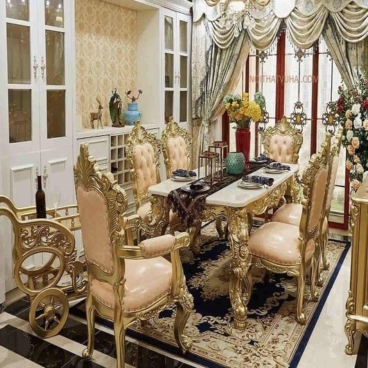 ( Hàng Đặt )Bộ bàn ăn tân cổ điển 12