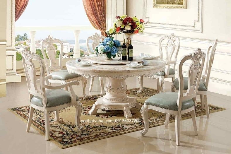 ( Hàng Đặt )Bộ bàn ăn tân cổ điển 210