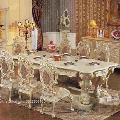 ( Hàng Đặt )Bộ bàn ăn tân cổ điển 4