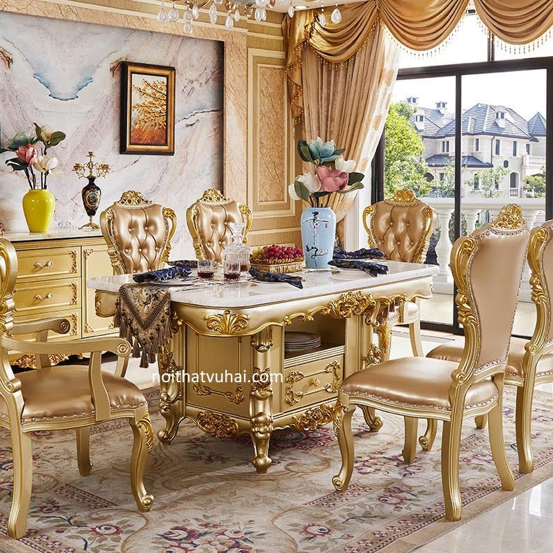 Bộ bàn ăn tân cổ điển 6