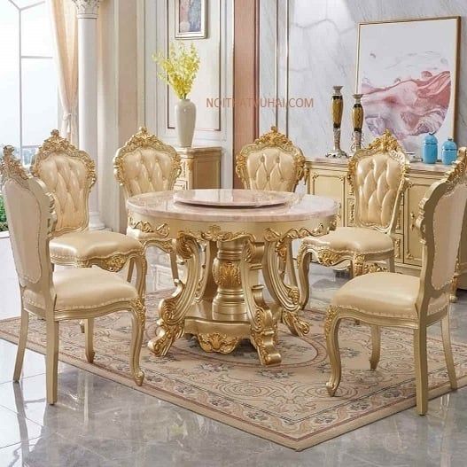 Bộ bàn ăn tân cổ điển 8