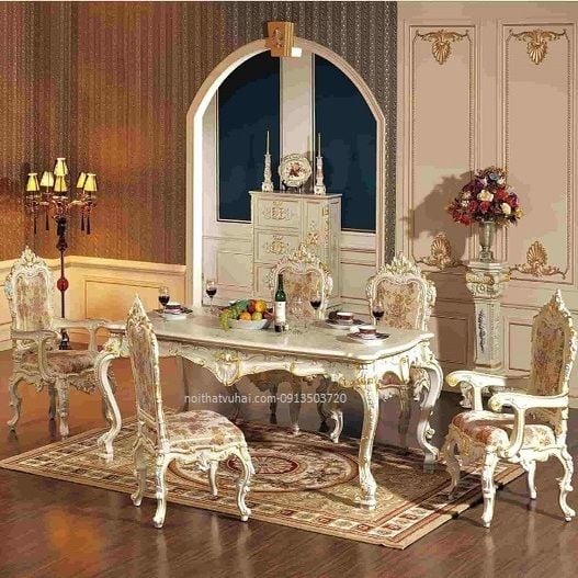 ( Hàng Đặt )Bộ bàn ăn tân cổ điển 9