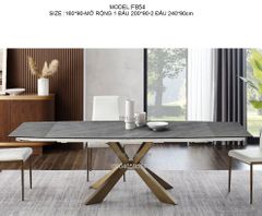 Bàn Ăn Mặt Đá Ceramic  Kéo Dài 1m6-2m4 F854 cao cấp