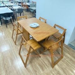 Bộ Bàn Ăn Gấp Gọn 6 Ghế Xuất Khẩu N6