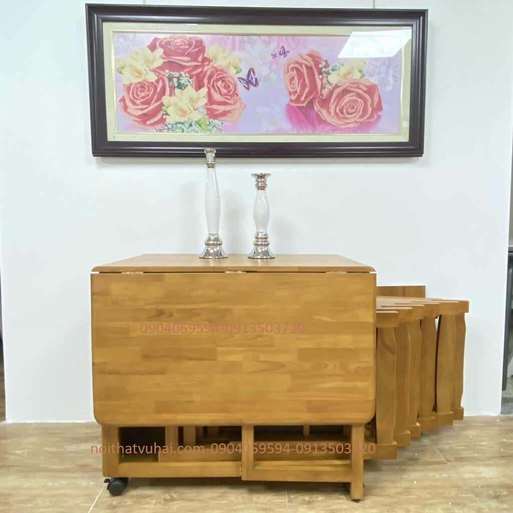 Bộ Bàn Ăn Gấp Gọn  4 Ghế Xuất Khẩu N4