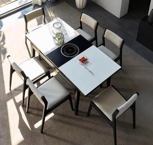 Bộ bàn ăn mặt đá thông minh 6 ghế A50