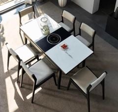 Bộ bàn ăn mặt đá thông minh 6 ghế A50