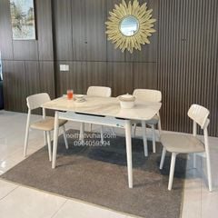 Bộ Bàn Ăn  4 Ghế Mặt Kính Thông Minh A36