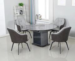 Bàn ăn thông minh tròn 1m3 thu gọn thành bàn oval 1m3*0,8m