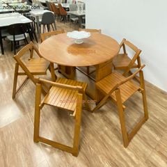 Bàn Ăn tròn Gấp Gọn  4 -6 -8 ghế Xuất Khẩu