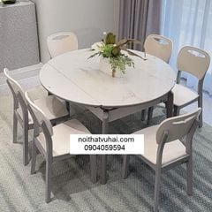 Bàn Ăn Tròn Thông Minh Mặt Đá D6677