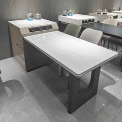 Bàn ăn đảo mặt đá cảm thạch (2m-kéo dài 2,33m)