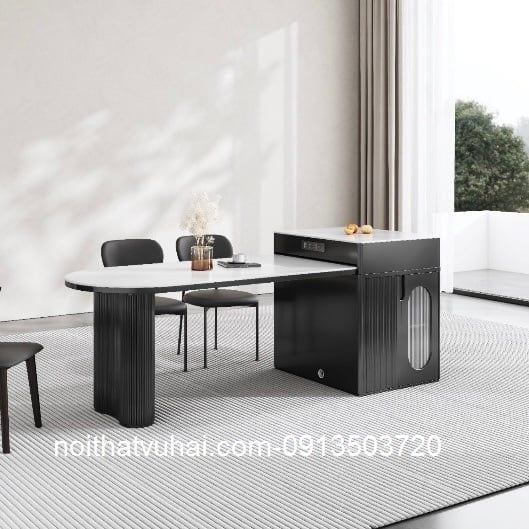(Hàng Oder)Bàn ăn có bếp từ kết hợp bàn đảo AK3699