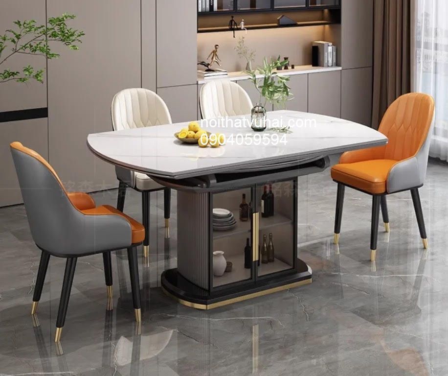 Bàn ăn thông minh gấp gọn  kết hợp tủ