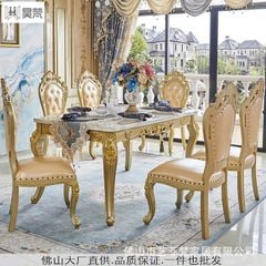 ( Hàng Đặt )Bộ bàn ăn tân cổ điển 899+6 ghế