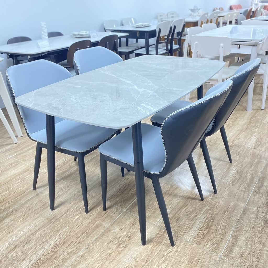 Bộ Bàn Ăn Mặt Đá Kèm 4 Ghế