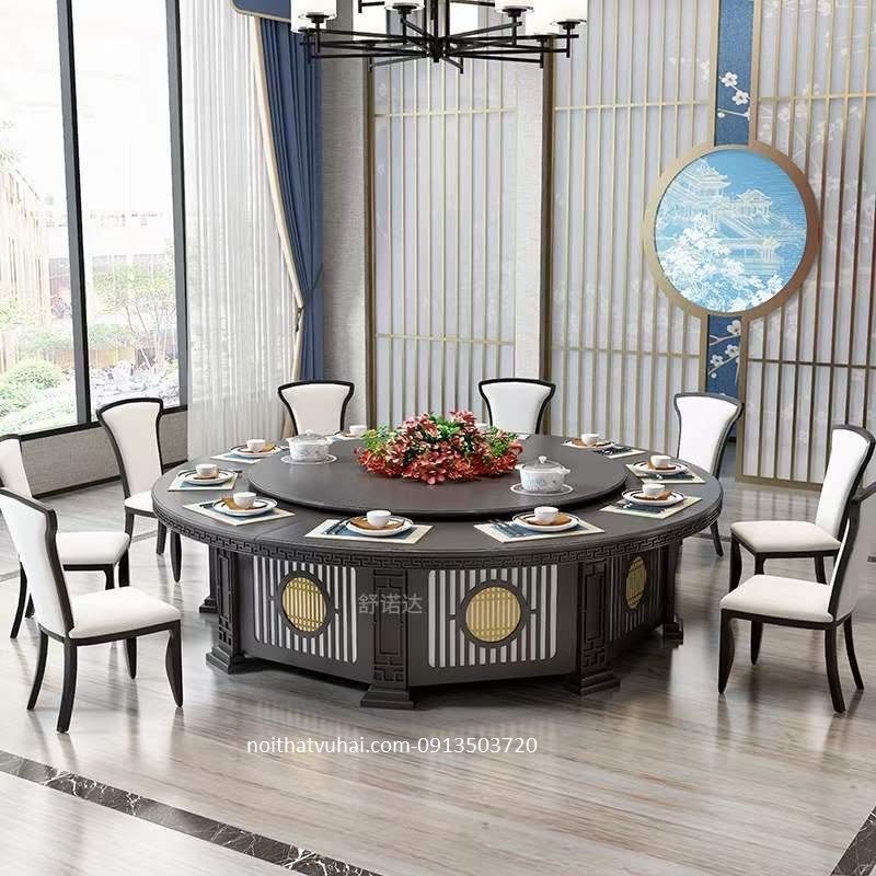 (Hàng oder)Bàn Ăn Tròn Có Mâm Xoay Mặt 10-30 người