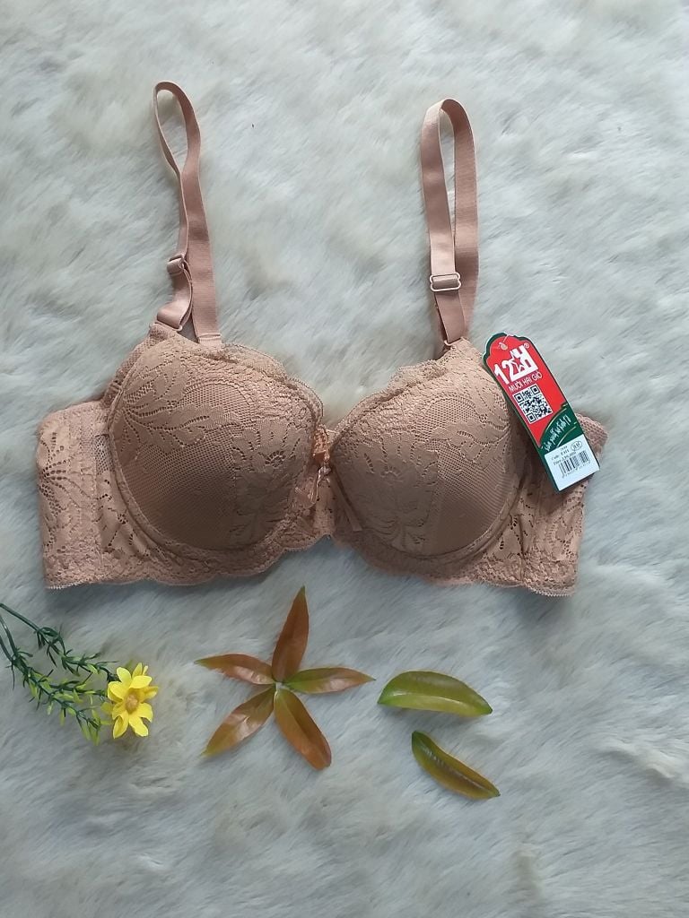 Áo Nâng Ngực Cao Cấp, Áo Ngực Ren Mút Mỏng Cao Cấp E411-48- Thương Hiệu Đồ Lót 12h