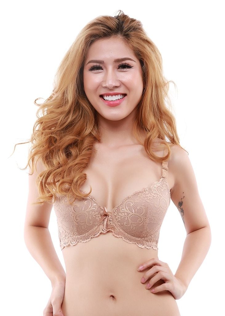 Đồ Nội Y, Áo Ngực Phối Ren Mút Mỏng Có Gọng E145- 59- Thương Hiệu 12h