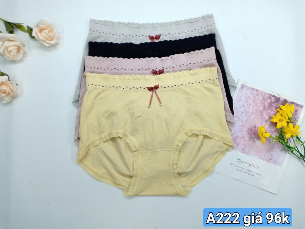 Quần Dệt Kim Chất Liệu Cotton Dệt Kim Mềm Mại Cao Cấp, A222, Đồ lót 12H