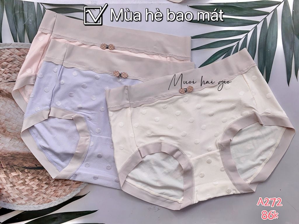 Quần Lót Cotton Cao Cấp, Thiết Kế Tinh Tế Không Lộ Viền A272-1, Đồ Lót 12H