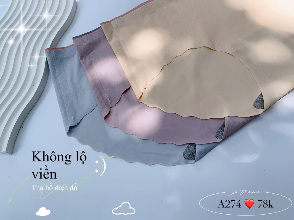 Quần Lót Đúc Su, Viền Không Lộ, Hoa Văn Chìm, A274-4, Đồ Lót 12H