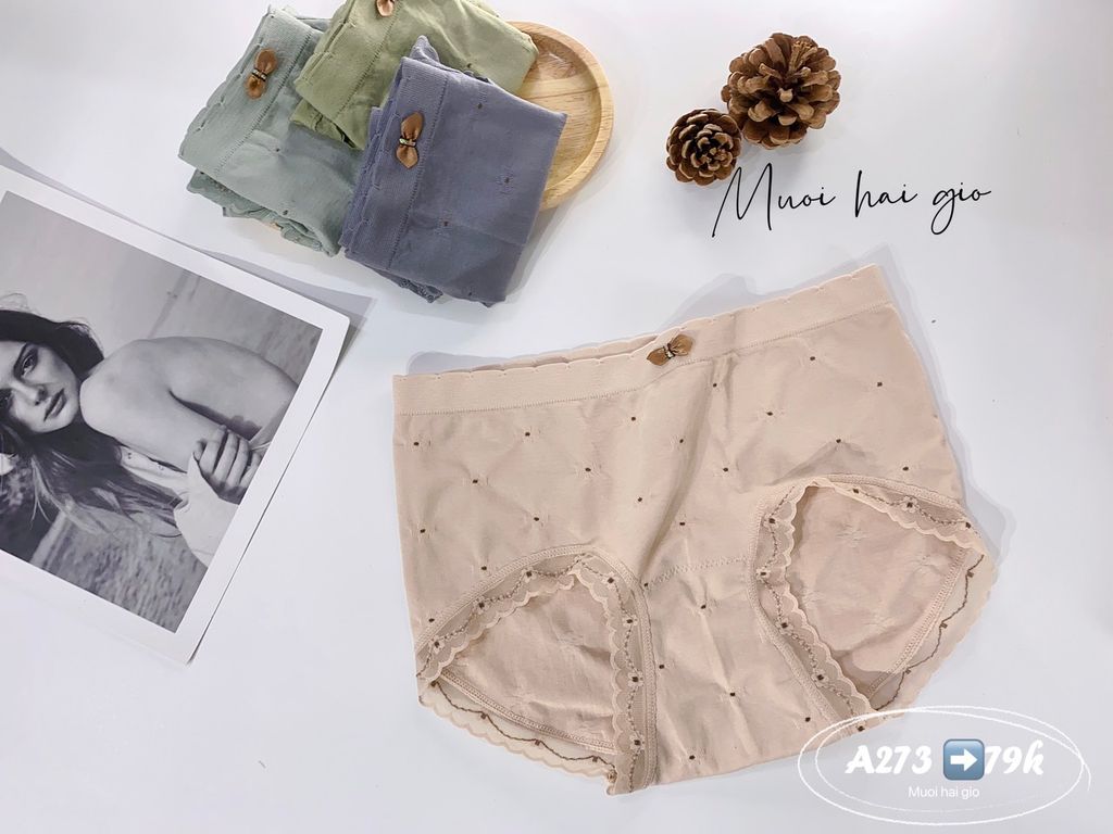 Quần Chíp Cotton Dệt Cao Cấp, Thiết Kế Hoa Nhí, A273-3, Đồ Lót 12H