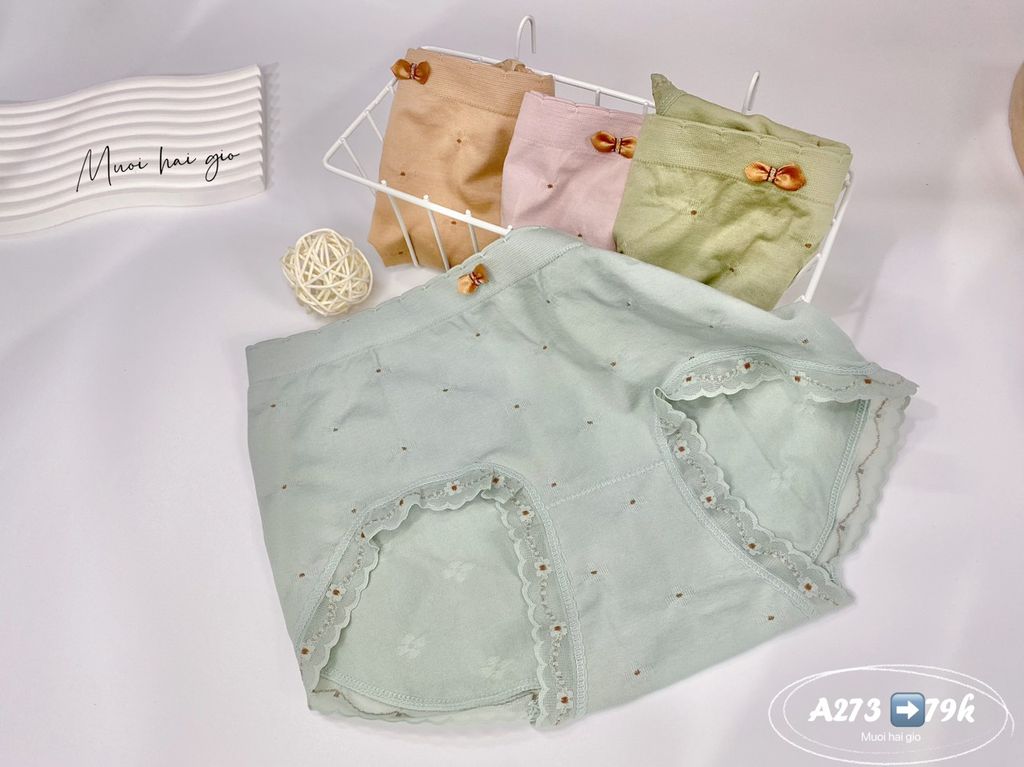 Quần Lót Cotton Dệt Cao Cấp, Ôm Nâng Mông A273-2, Đồ Lót 12H