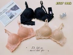 Áo Ngực Mút Dày Không Gọng - Ren Mềm Mại, E537, Đồ Lót 12H