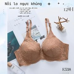Áo Ngực Mút Mỏng Không Gọng - Ren Lưới Thời Trang, E538-4, Đồ Lót 12H