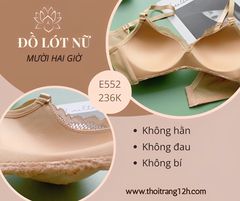 Áo Ngực Mút Mỏng, Ren Lụa, Cao Cấp E552-3, Đồ Lót 12H