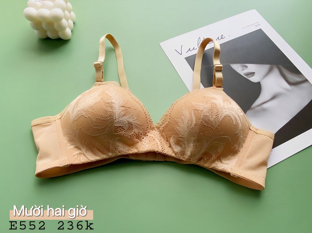 Áo Ngực Mút Mỏng, Ren Mềm Mại, Tạo Khe E552-2, Đồ Lót 12H