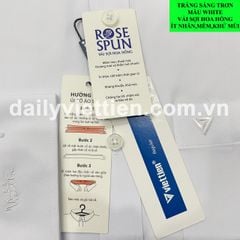 Áo sơ mi Trắng sợi Hoa Hồng Việt Tiến số 1829