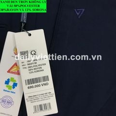 Quần tây Xanh đen Việt Tiến không ly số 525