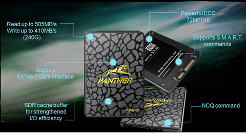 Ổ CỨNG SSD APACER PANTHER AS340 - 240GB - 2.5INCH SATA III - CHÍNH HÃNG