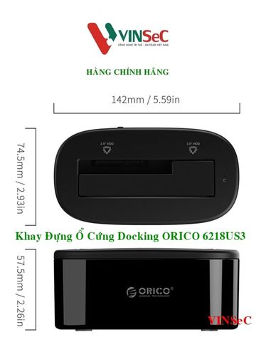 Khay Đựng ( Đế ) Ổ Cứng Docking ORICO USB3.0/3.5/2.5 - 6218US3 - Hàng Chính Hãng