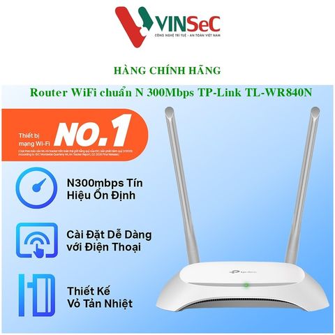 Bộ phát Wifi chuẩn N 300Mbps TP-Link TL-WR840N - Hàng Chính Hãng