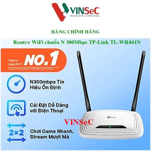Bộ phát sóng TP-Link TL-WR841N - Router Wifi Chuẩn N Tốc Độ 300Mbps - Hàng Chính Hãng