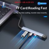  Hub USB ra 3 cổng USB 3.0 và 2.0 kiêm đầu đọc thẻ nhớ Orico AH-A12F-GY-BP - Hàng Chính Hãng 