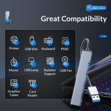  Hub USB ra 4 cổng USB 3.0 và 2.0 bằng nhôm Orico AH-A13-GY-BP - Hàng Chính Hãng 